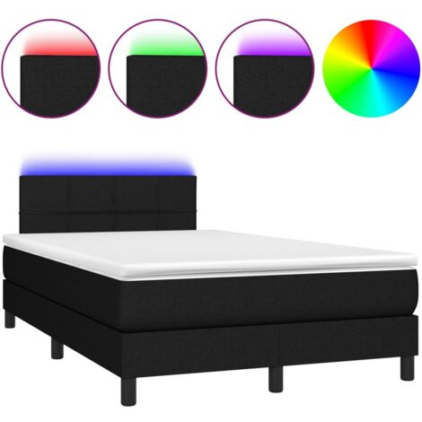 Struttura letto LED con testiera boxspring materasso 120 x 200 cm tessuto nero TDL0209285