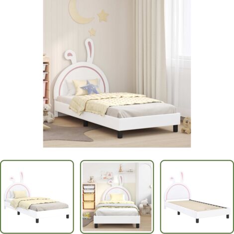 Struttura letto moderna -  Struttura letto bambini con testata Bianco 90 x 190 cm PU