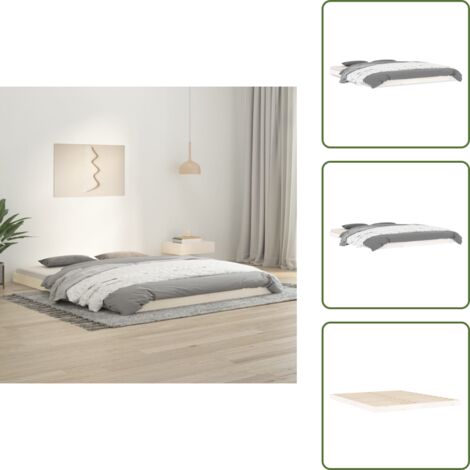 Struttura Letto per adulti,Telaio del letto,Giroletto Bianco 160x200 cm in Legno Massello di Pino QSW69080