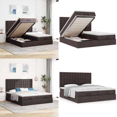 Struttura Letto Pouf con Materassi 180x200 cm in Tessuto - Materasso a molle insacchettate - Stoccaggio sotto il letto