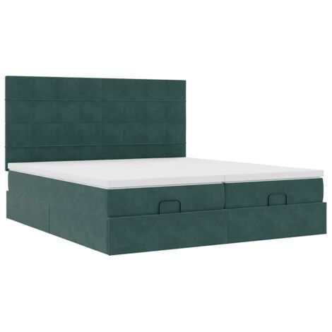 Struttura Letto Pouf con Materassi 180x200 cm Velluto vidaXL