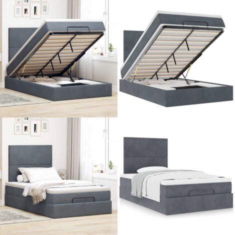 Struttura Letto Pouf con Materassi 80x200 cm Velluto - Materasso a molle - Letto con stoccaggio