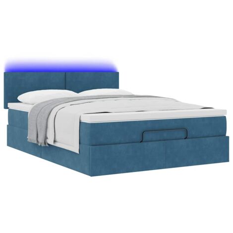 Struttura Letto Pouf con Materasso 140x190 cm in Velluto vidaXL