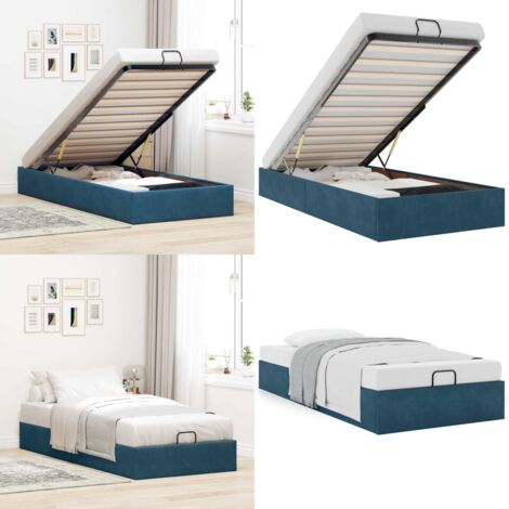 Struttura Letto Pouf Senza Materasso 100x200 cm Velluto - Struttura letto - Stoccaggio sotto il letto