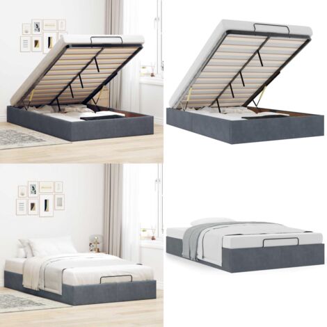 Struttura Letto Pouf Senza Materasso 80x200 cm Velluto - Struttura letto - Stoccaggio sotto il letto
