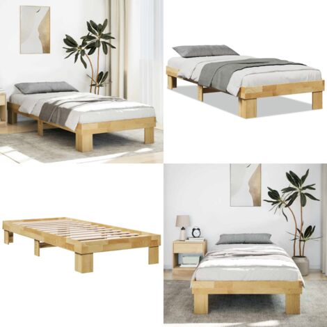 Struttura Letto Senza Materasso 75x190 cm in Legno di Rovere - Letto in rovere - Struttura letto