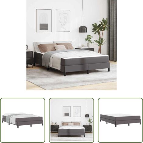 Struttura letto -  Struttura del letto con materasso Grigio 140 x 200 cm Tessuto
