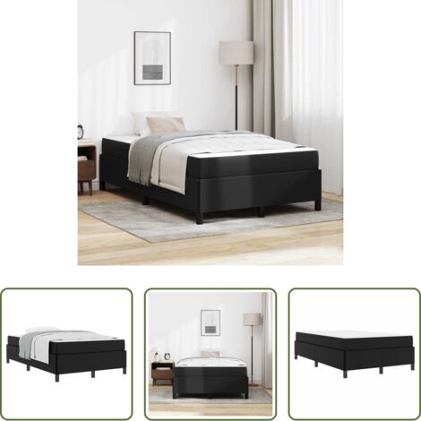 Struttura letto -  Struttura del letto con materasso Nero 120 x 200 cm Tessuto