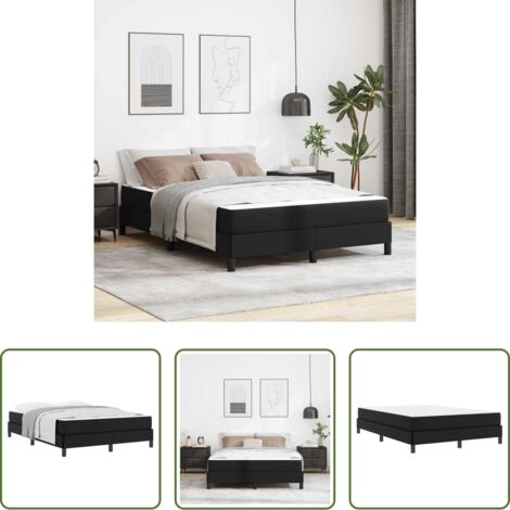 Struttura letto -  Struttura del letto con materasso Nero 160 x 200 cm Tessuto