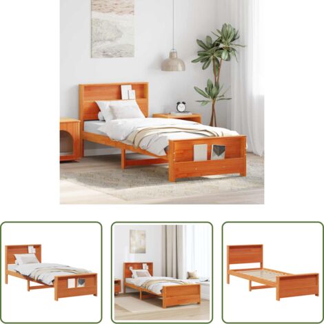 Struttura letto -  Struttura del letto con testiera Marrone cerato 80 x 200 cm