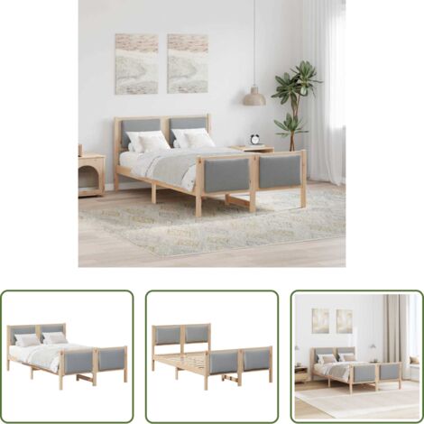 Struttura letto -  Struttura del letto Grigio chiaro 120 x 190 cm Tessuto