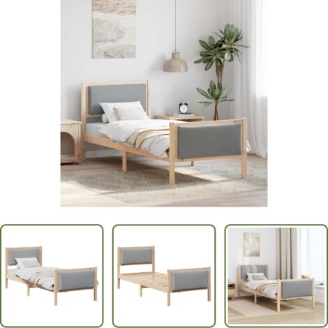 Struttura letto -  Struttura del letto Grigio chiaro 75 x 190 cm Tessuto