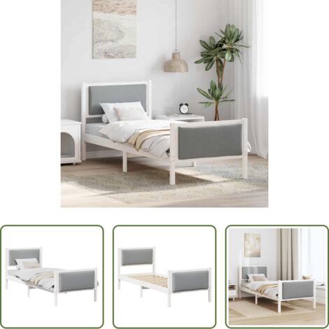 Struttura letto -  Struttura del letto Grigio chiaro 75 x 190 cm Tessuto