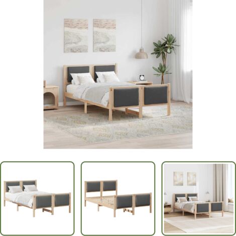 Struttura letto -  Struttura del letto Grigio scuro 120 x 190 cm Tessuto