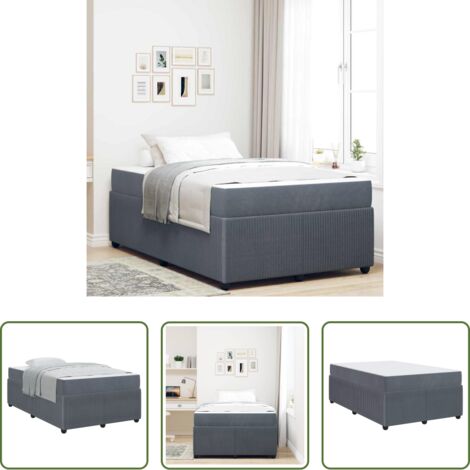 Struttura letto -  Struttura del letto Grigio scuro 120 x 200 cm Tessuto