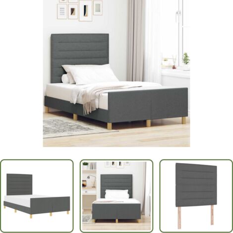 Struttura letto -  Struttura del letto Grigio scuro 120 x 200 cm Tessuto