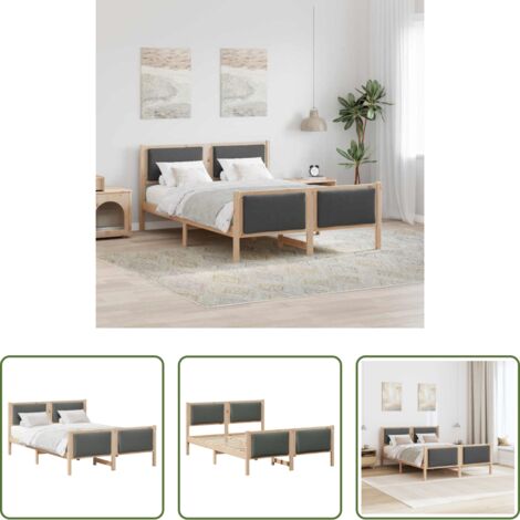 Struttura letto -  Struttura del letto Grigio scuro 140 x 200 cm Tessuto