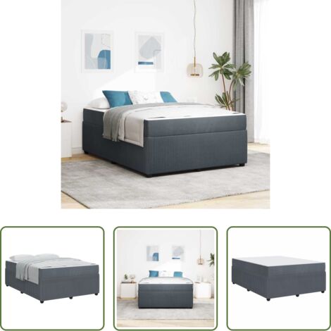 Struttura letto -  Struttura del letto Grigio scuro 140 x 200 cm Tessuto
