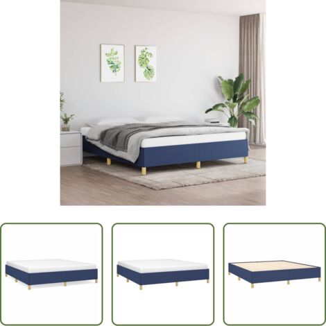 Struttura letto -  Struttura Letto a Rete a Molle Blu 160x200 cm in Tessuto
