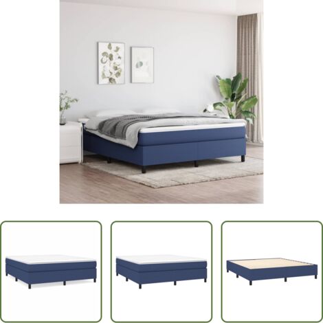 Struttura letto -  Struttura Letto a Rete a Molle Blu 160x200 cm in Tessuto