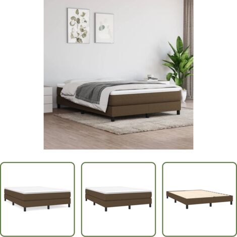 Struttura letto -  Struttura Letto a Rete a Molle Marrone Scuro 140x200 cm Tessuto