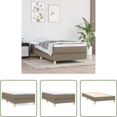 Struttura letto -  Struttura Letto a Rete a Molle Tortora 100x200 cm in Tessuto
