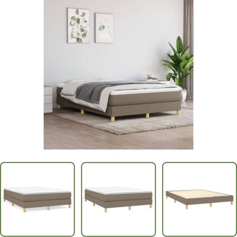 Struttura letto -  Struttura Letto a Rete a Molle Tortora 140x200 cm in Tessuto