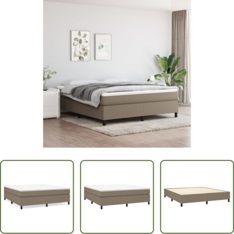 Struttura letto -  Struttura Letto a Rete a Molle Tortora 180x200 cm in Tessuto