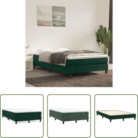Struttura letto -  Struttura Letto a Rete a Molle Verde Scuro 120x200 cm in Velluto