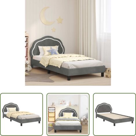 Struttura letto -  Struttura letto bambini con testata Grigio scuro 80 x 200 cm