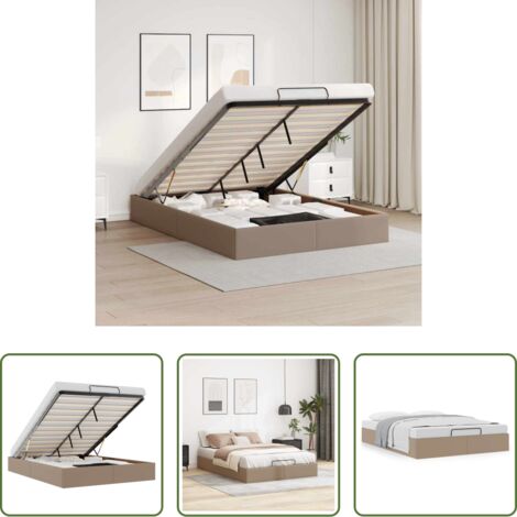 Struttura letto -  Struttura Letto Pouf senza Materasso 140x200 cm Similpelle