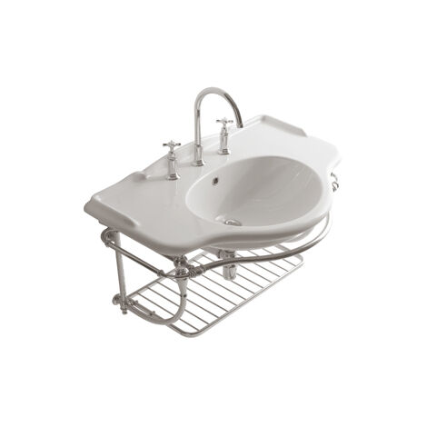 Struttura Paestum sospesa in ottone con lavabo cm. 110x60 bianco