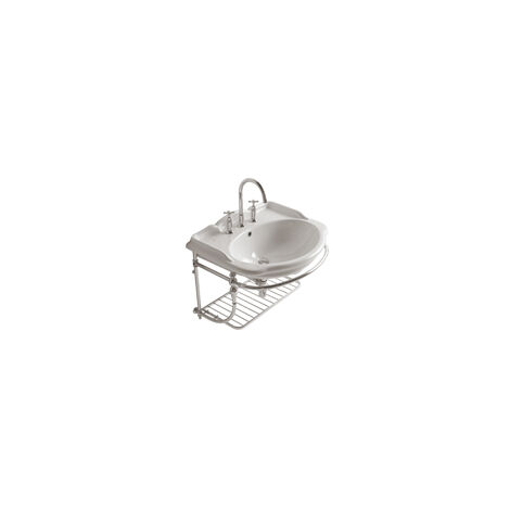 Struttura Paestum sospesa in ottone con lavabo cm. 62x54 bianco