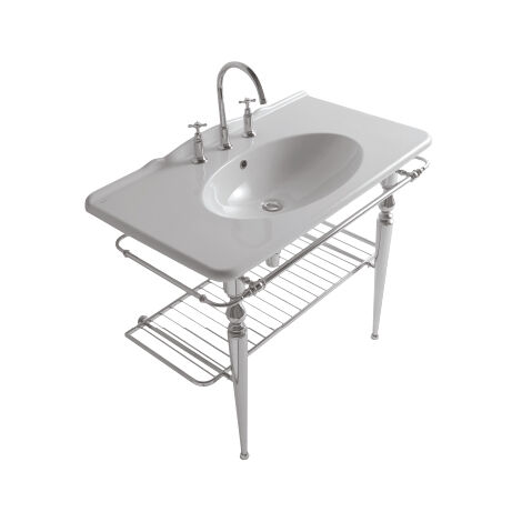 Struttura Paestum terra in ottone con lavabo cm. 100x55 bianco