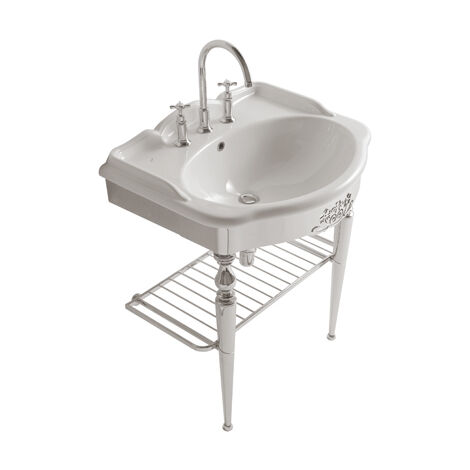 Struttura Paestum terra in ottone con lavabo cm. 71x58 bianco