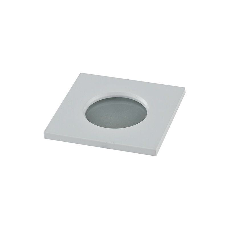 Image of Intec - Struttura per incasso viper quadrata in acciaio e vetro satinato IP65 8,2x8,2 cm.. - Bianco