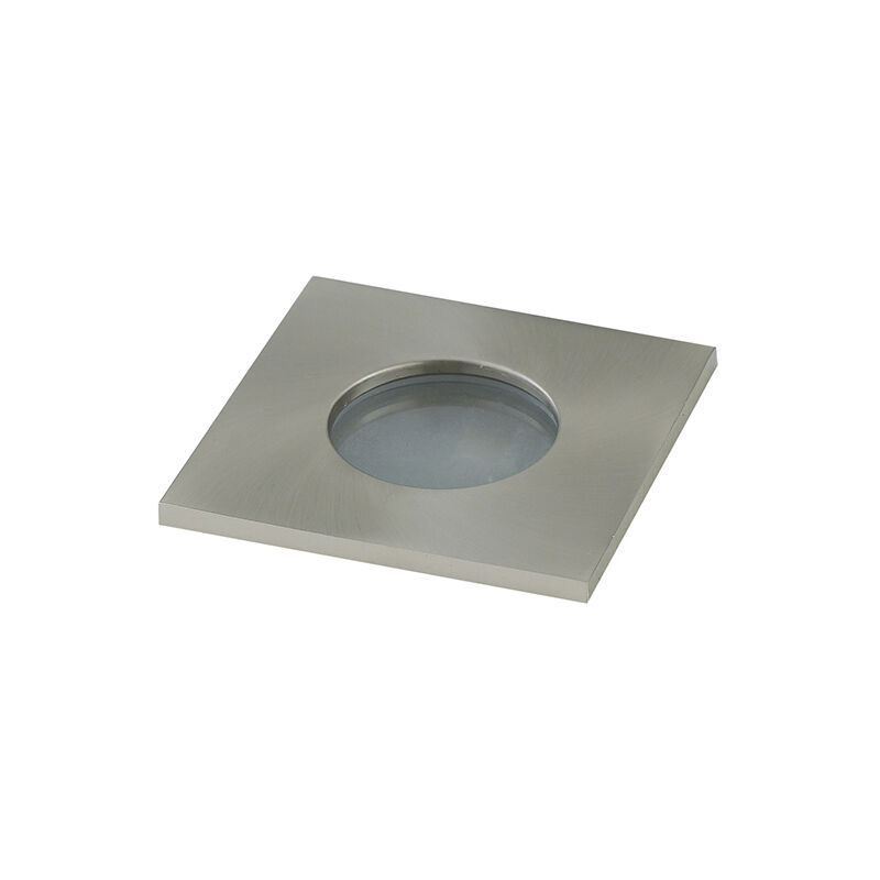 Image of Intec - Struttura per incasso viper quadrata in acciaio e vetro satinato IP65 8,2x8,2 cm.. - Nichel
