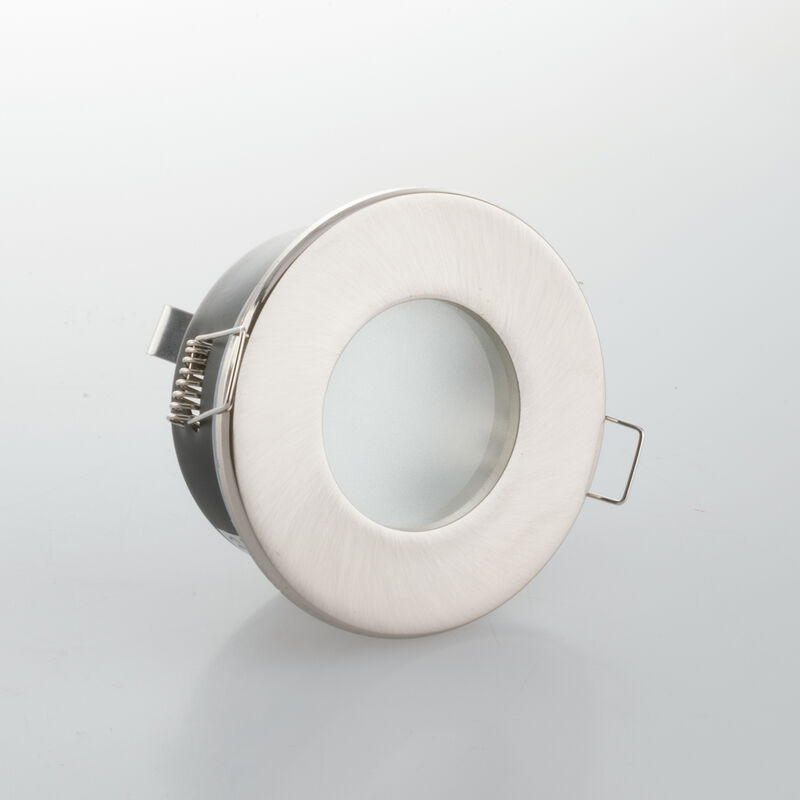 Image of Intec - Struttura per incasso viper rotonda in acciaio e vetro satinato IP65 8,2 cm.. - Nichel
