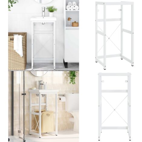 Struttura per Lavabo da Bagno Bianca 40x38x83 cm in Ferro - Struttura da bagno - Lavabo