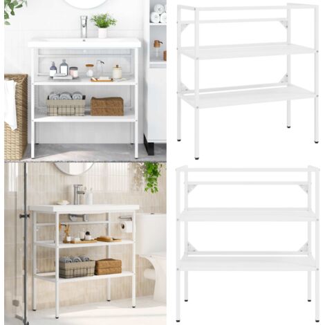 Struttura per Lavabo da Bagno Bianca 79x38x83 cm in Ferro - Lavabo - Struttura per bagno