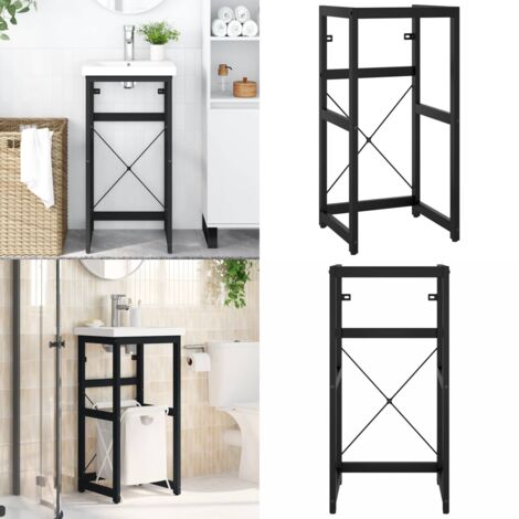 Struttura per Lavabo da Bagno Nera 40x38x83 cm in Ferro - Lavabo da bagno - Struttura in ferro