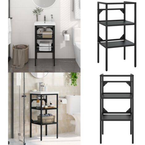 Struttura per Lavabo da Bagno Nera 40x38x83 cm in Ferro - Lavabo - Struttura in ferro