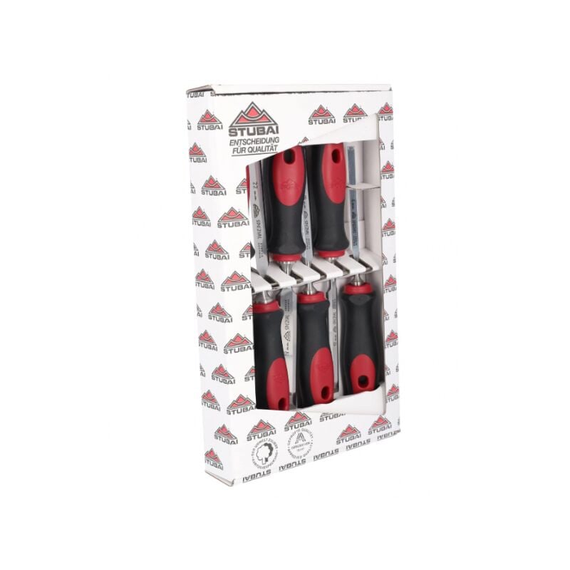 Stubai - 6 x Ciseau à bois façon suédois avec manche bi matière