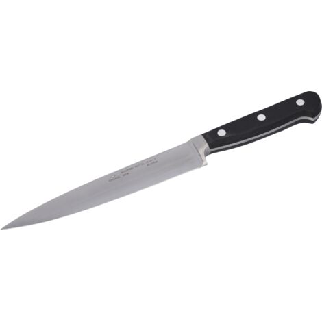 STUBAI Kochmesser geschmiedet, schmale Form, Klingenlänge: 180 mm, schwarz