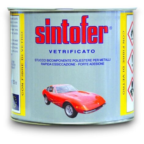 Stucco bicomponente per metallo vetrificato ambrato con fibre di vetro 750ml alta resistenza meccanica ideale rinforzi