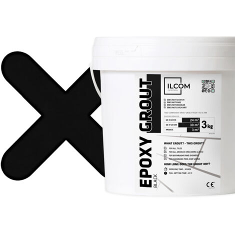 Stucco Epossidico Bicomponente per riempimento fughe - Nero - 3Kg
