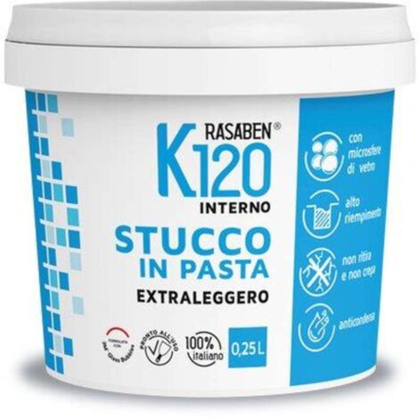 STUCCO PASTA EXTRALEGGERO K120 K2 RASABEN - KG 0,250 INTERNO  - 12 pezzi