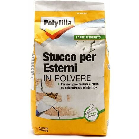 Stucco per Esterni in Polvere a base di Cemento (5 kg). Polyfilla