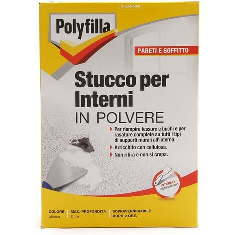 Stucco per Interni in Polvere Bianco (1 kg), Polyfilla - Bianco