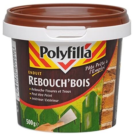 STUCCO PER LEGNO RIVESTITO POLYFILLA PER FESSURE E FORI - ALTA DUREZZA - INTERNO ED ESTERNO - REBOUCH'BOIS P TE 500G
